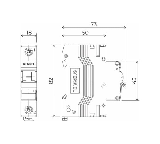 Автоматический выключатель WERKEL 1p 25A C 4,5кА a062489