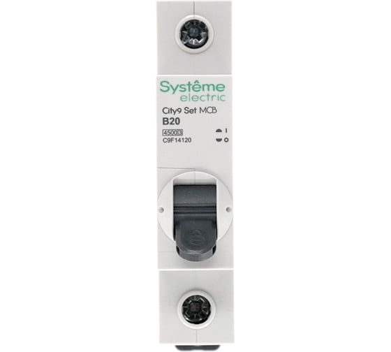Автоматический выключатель Systeme Electric City9 set ав b 20а 1p 4.5ka 230в (ранее EZ9F14120) C9F14120