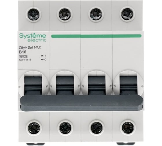 Автоматический выключатель Systeme Electric City9 set ав b 16а 4p 4.5ka 400в C9F14416