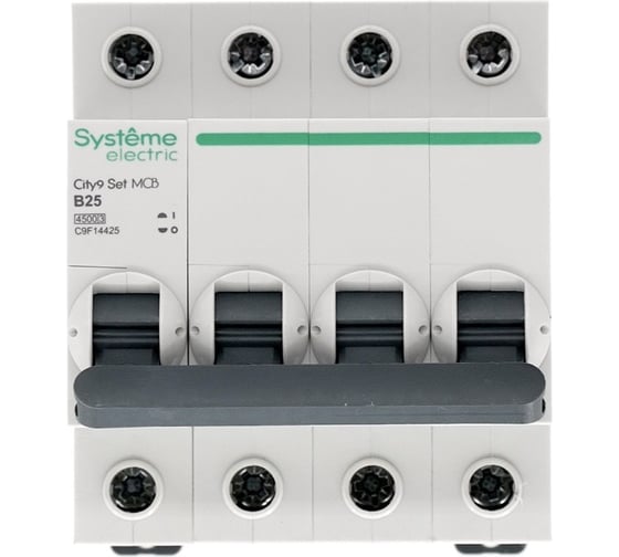 Автоматический выключатель Systeme Electric City9 set ав b 25а 4p 4.5ka 400в (ранее EZ9F14425) C9F14425