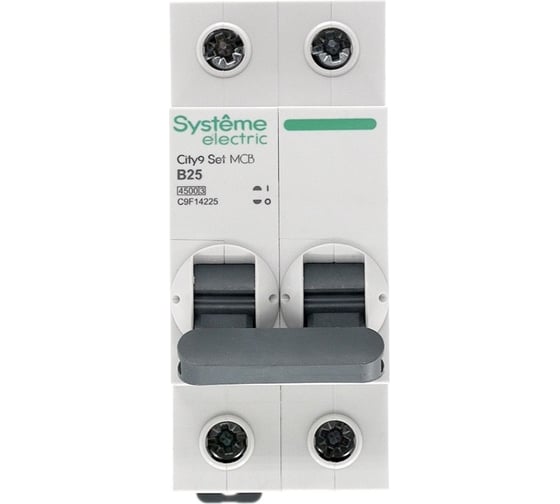Автоматический выключатель Systeme Electric City9 set ав b 25а 2p 4.5ka 230в (ранее EZ9F14225) C9F14225