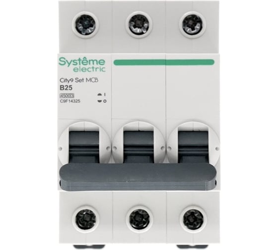Автоматический выключатель Systeme Electric City9 set ав b 25а 3p 4.5ka 400в (ранее EZ9F14325) C9F14325