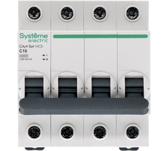 Автоматический выключатель Systeme Electric City9 set ав с 16а 4p 4.5ka 400в (ранее EZ9F34416) C9F34416