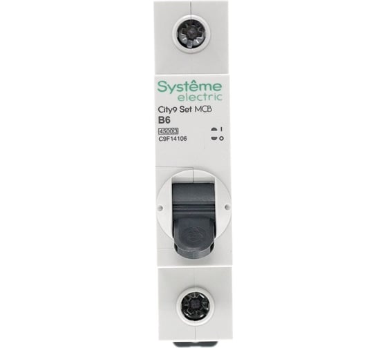 Автоматический выключатель Systeme Electric City9 set ав b 6а 1p 4.5ka 230в (ранее EZ9F14106) C9F14106
