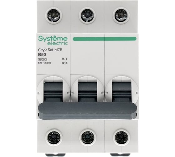 Автоматический выключатель Systeme Electric City9 set ав b 50а 3p 4.5ka 400в C9F14350
