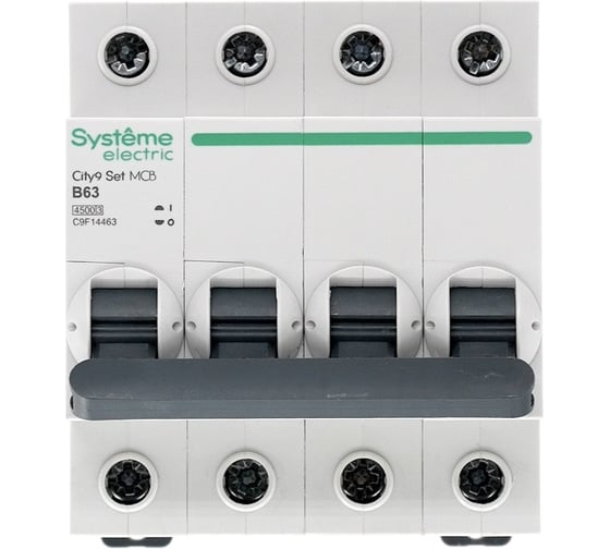 Автоматический выключатель Systeme Electric City9 set ав b 63а 4p 4.5ka 400в C9F14463