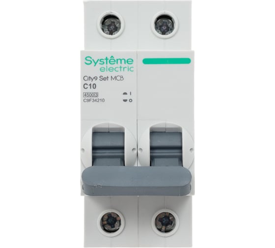 Автоматический выключатель Systeme Electric City9 set ав с 10а 2p 4.5ka 230в (ранее EZ9F34210) C9F34210
