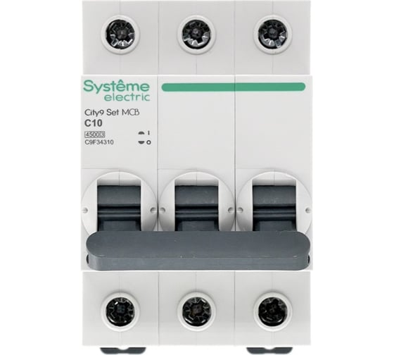 Автоматический выключатель Systeme Electric City9 set ав с 10а 3p 4.5ka 400в (ранее EZ9F34310) C9F34310