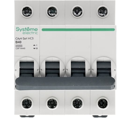Автоматический выключатель Systeme Electric City9 set ав b 40а 4p 4.5ka 400в C9F14440