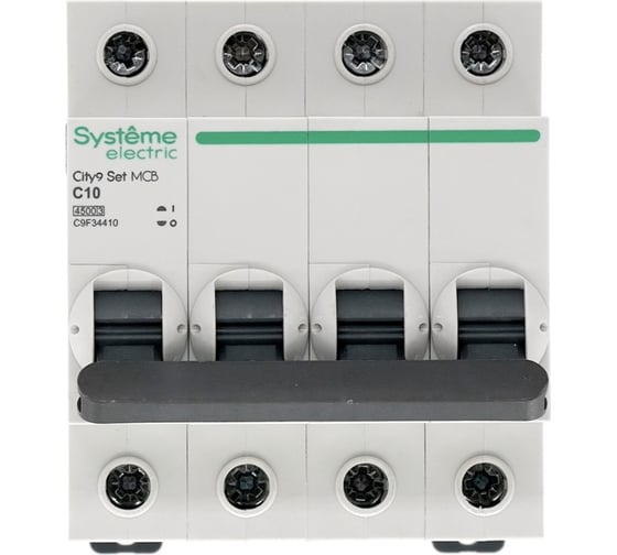 Автоматический выключатель Systeme Electric City9 set ав с 10а 4p 4.5ka 400в (ранее EZ9F34410) C9F34410