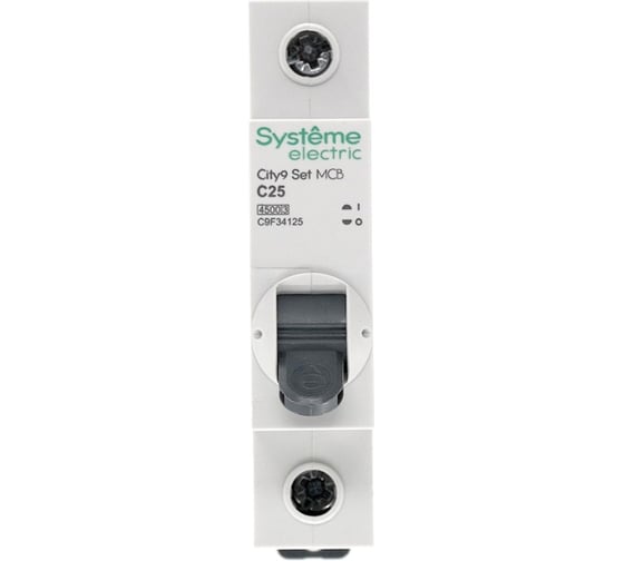 Автоматический выключатель Systeme Electric City9 set ав с 25а 1p 4.5ka 230в (ранее EZ9F34125) C9F34125