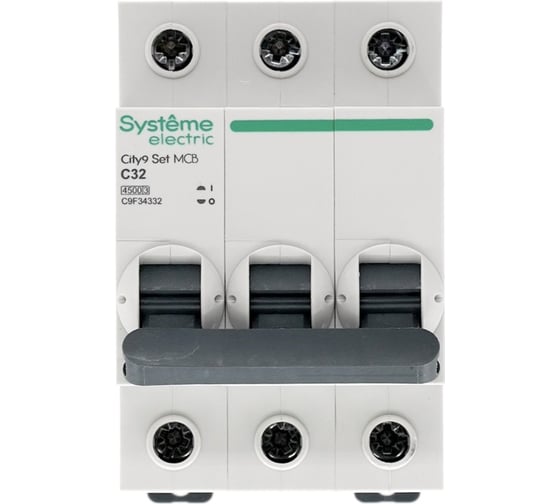 Автоматический выключатель Systeme Electric City9 set ав с 32а 3p 4.5ka 400в (ранее EZ9F34332) C9F34332
