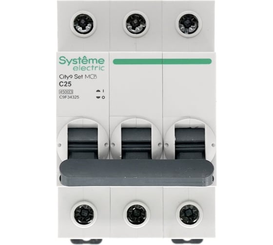 Автоматический выключатель Systeme Electric City9 set ав с 25а 3p 4.5ka 400в (ранее EZ9F34325) C9F34325