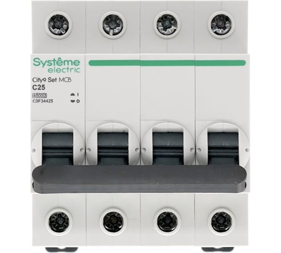 Автоматический выключатель Systeme Electric City9 set ав с 25а 4p 4.5ka 400в (ранее EZ9F34425) C9F34425