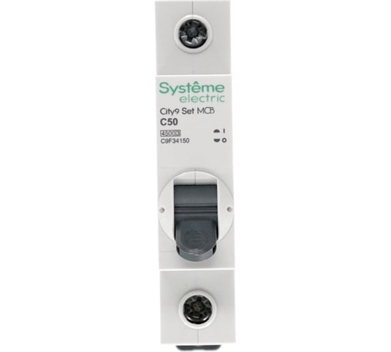 Автоматический выключатель Systeme Electric City9 set ав с 50а 1p 4.5ka 230в (ранее EZ9F34150) C9F34150
