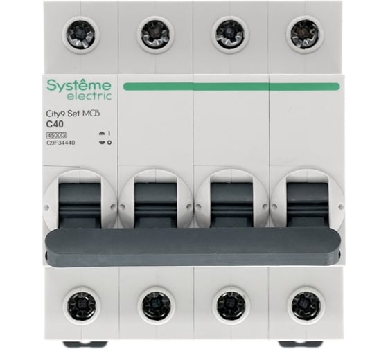 Автоматический выключатель Systeme Electric City9 set ав с 40а 4p 4.5ka 400в (ранее EZ9F34440) C9F34440