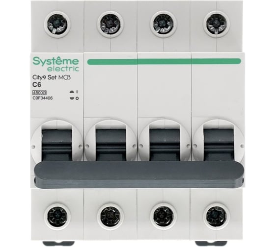 Автоматический выключатель Systeme Electric City9 set ав с 6а 4p 4.5ka 400в (ранее EZ9F34406) C9F34406