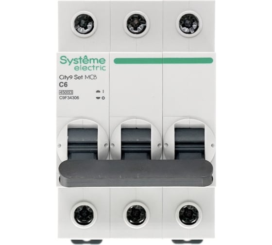 Автоматический выключатель Systeme Electric City9 set ав с 6а 3p 4.5ka 400в (ранее EZ9F34306) C9F34306