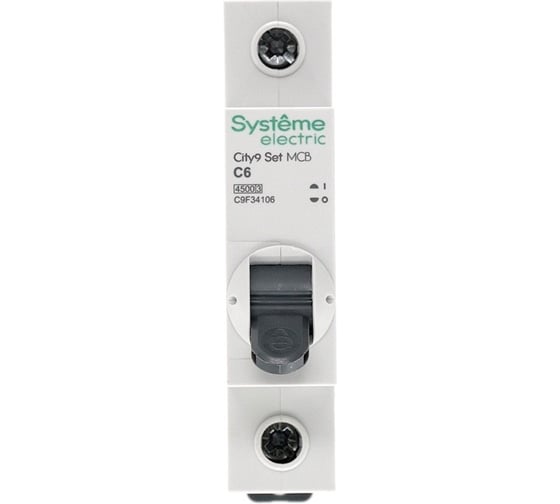 Автоматический выключатель Systeme Electric City9 set ав с 6а 1p 4.5ka 230в (ранее EZ9F34106) C9F34106