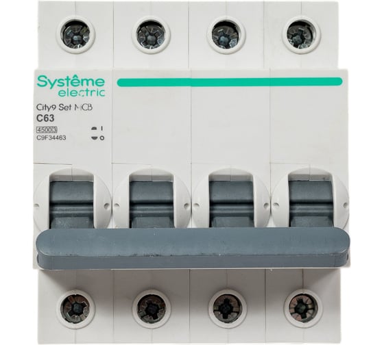 Автоматический выключатель Systeme Electric City9 set ав с 63а 4p 4.5ka 400в (ранее EZ9F34463) C9F34463 1