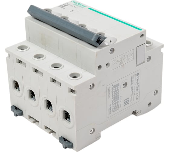Автоматический выключатель Systeme Electric City9 set ав с 63а 4p 4.5ka 400в (ранее EZ9F34463) C9F34463