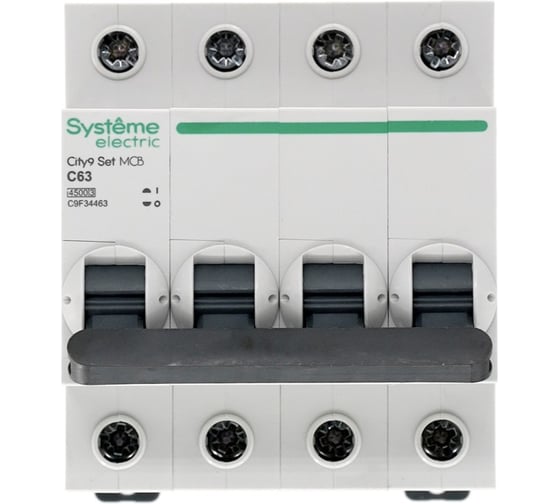 Автоматический выключатель Systeme Electric City9 set ав с 63а 4p 4.5ka 400в (ранее EZ9F34463) C9F34463