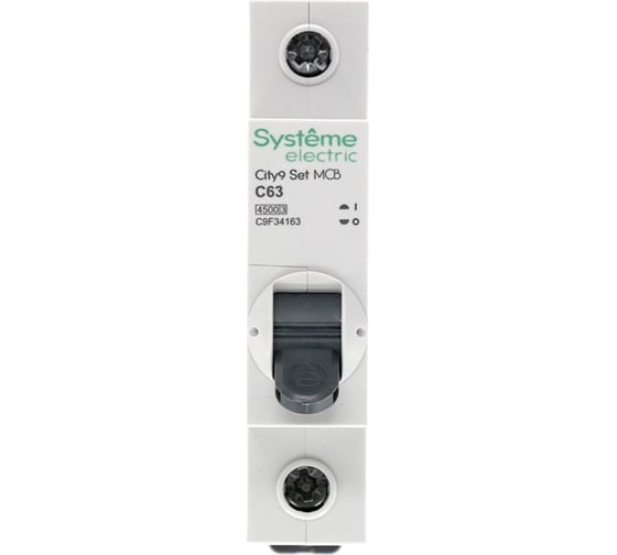 Автоматический выключатель Systeme Electric City9 set ав с 63а 1p 4.5ka 230в (ранее EZ9F34163) C9F34163