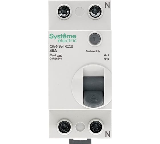 Выключатель дифференциального тока Systeme Electric City9 set вдт 40а 2p 30ма тип-ac 230в (ранее EZ9R34240) C9R36240