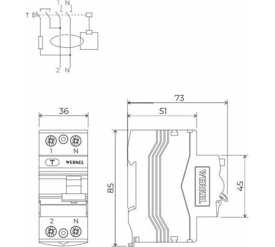 Устройство защитного отключения WERKEL 1p+n 25a 30mа ас 6 kа a062442