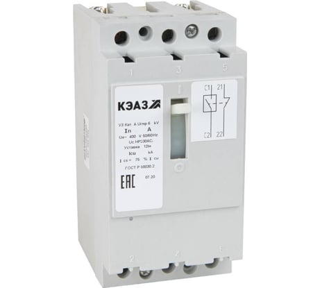 Автоматический выключатель КЭАЗ 31.5А 12Iн АЕ2046М-100 У3 400В AC 104623