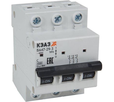 Автоматический выключатель КЭАЗ модульный ВА47-29-3C50-УХЛ3 (4.5кА) 318295