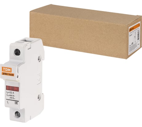 Держатель плавких вставок ДПВ2 10x38 1П TDM ELECTRIC SQ0216-0013