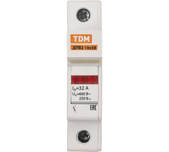 Держатель плавких вставок ДПВ2 10x38 1П TDM ELECTRIC SQ0216-0013