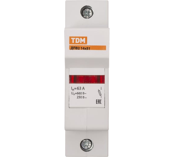 Держатель плавких вставок TDM ДПВ2 14x51 1П SQ0216-0017