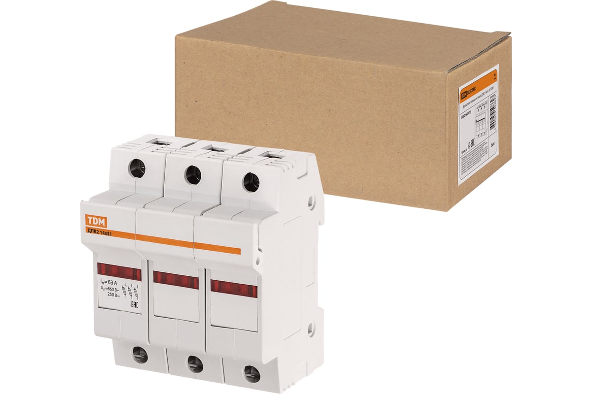 Держатель плавких вставок TDM ДПВ2 14x51 3П SQ0216-0019 - выгодная цена ...
