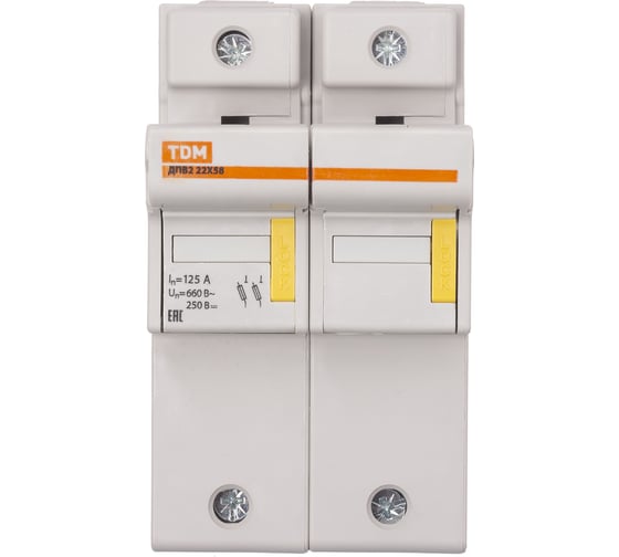 Держатель плавких вставок TDM ELECTRIC ДПВ2 22x58 2П SQ0216-0022