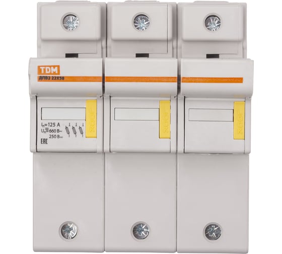 Держатель плавких вставок TDM ELECTRIC ДПВ2 22x58 3П SQ0216-0023