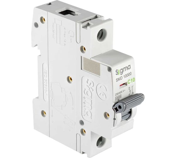 Автоматический выключатель Sigma Elektrik 1P C 10A 10kA, 1 шт 1SMD110C
