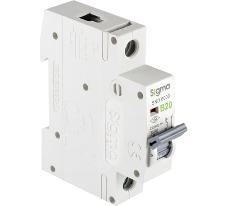 Автоматический выключатель Sigma Elektrik 1P B 20A 6kA, 1 шт 6SM120B
