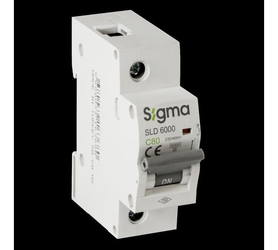 Автоматический выключатель Sigma Elektrik 1P C 80A 6kA, 1 шт 6SL180C 1