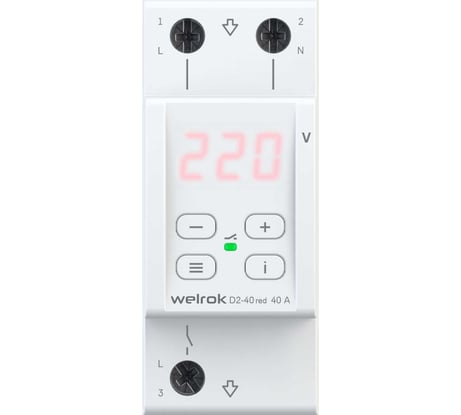 Реле напряжения Welrok d2-40 red 4660251140083