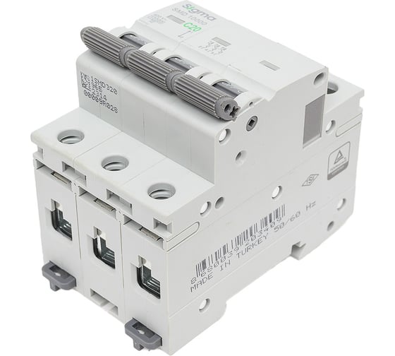 Автоматический выключатель Sigma Elektrik 3P C 20A 10kA, 1 шт 1SMD320C