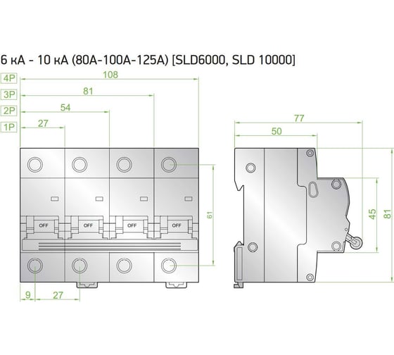 Автоматический выключатель Sigma Elektrik 3P C 80A 10kA, 1 шт 1SL380C