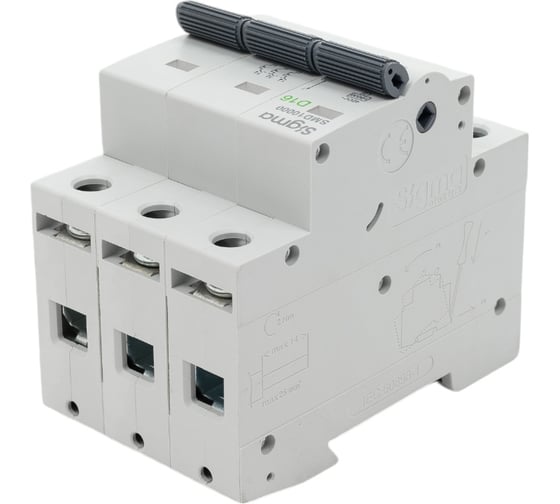 Автоматический выключатель Sigma Elektrik 3P D 16A 10kA, 4 шт 1SMD316D