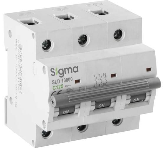 Автоматический выключатель Sigma Elektrik 3P C 125A 10kA, 1 шт 1SL312C