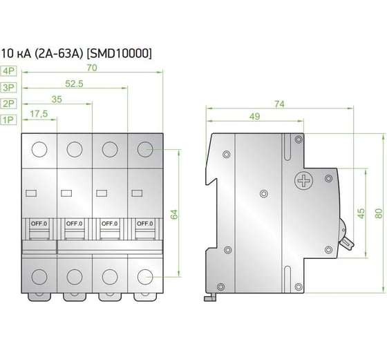 Автоматический выключатель Sigma Elektrik 3P C 25A 10kA, 1 шт 1SMD325C