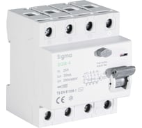 Выключатель дифференциального тока Sigma Elektrik ВДТ (УЗО) AC 4P 30mA 10kA 25A SGM4025030 26963120