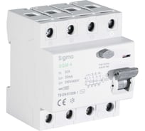 Выключатель дифференциального тока Sigma Elektrik ВДТ (УЗО) AC 4P 30mA 10kA 32A SGM4032030