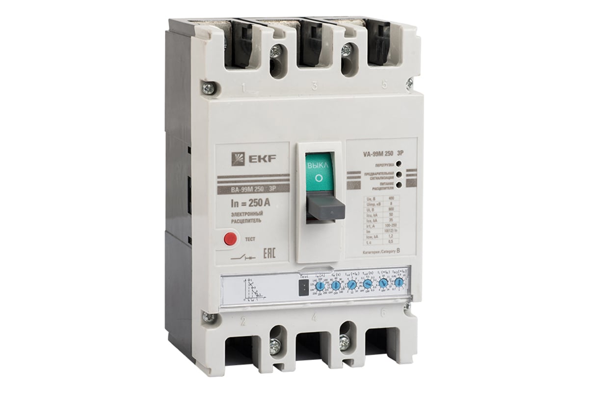Автоматический выключатель EKF Ва-99м 250/250а 3p 50ка с эл ...