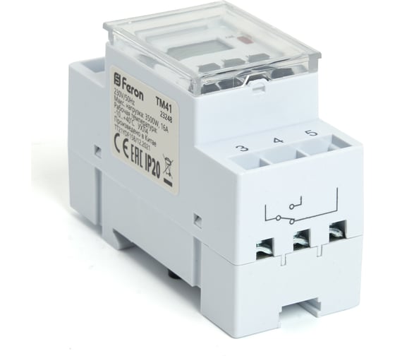 Таймер реле времени, мощность 3500W/16A FERON TM41 23248
